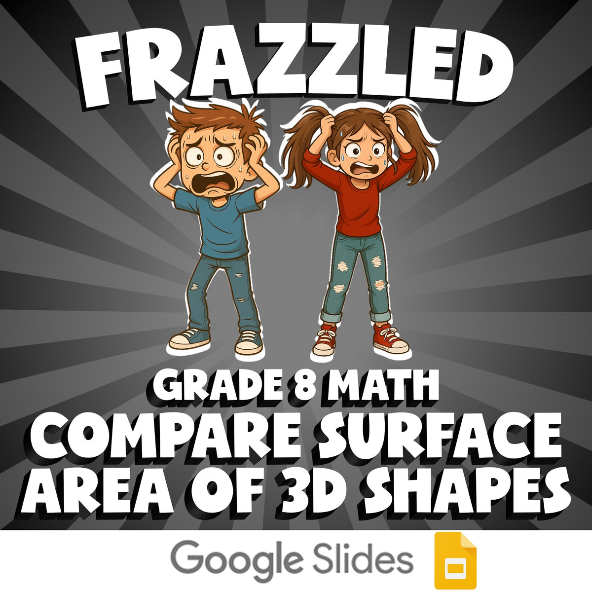 Compare Surface Area of 3D Shapes FRAZZLED Math Game - No Prep Grade 8 Review