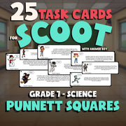 Punnett Squares SCOOT TASK CARDS Science Game - No Prep Grade 7 Review Activity