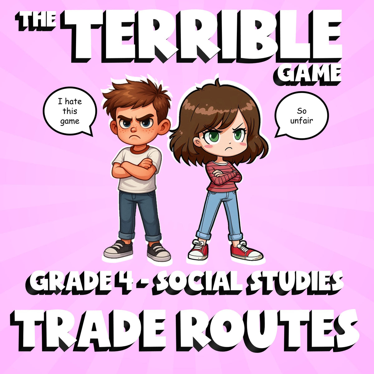 Trade Routes THE TERRIBLE GAME - No Prep Grade 4 Socials Review Activity
