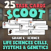 Life Sciences Cells, Systems & Genetics SCOOT TASK CARDS Science Game - Grade 6
