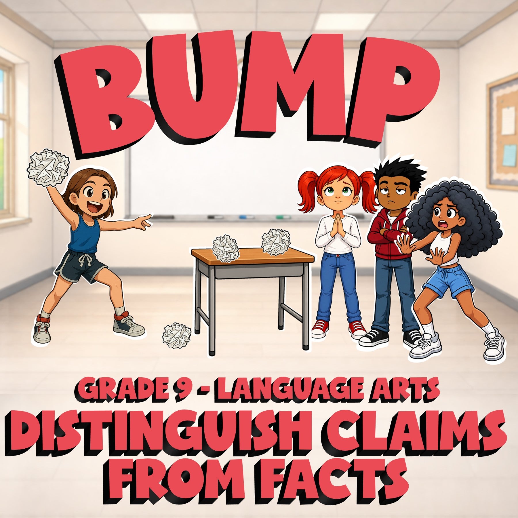 Distinguish Claims from Facts BUMP ELA Game - No Prep Grade 9 Review Activity