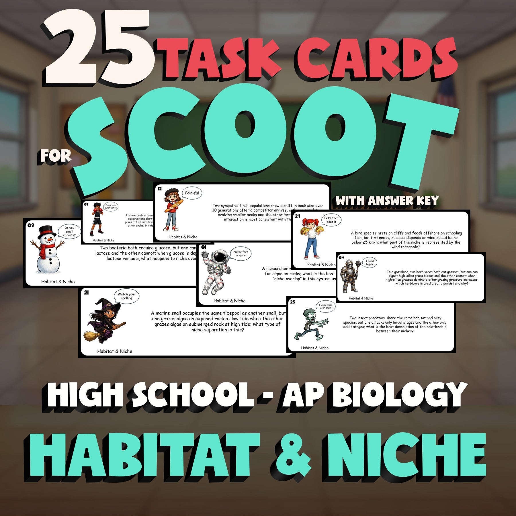 Habitat & Niche SCOOT TASK CARDS Science Game - No Prep AP Biology Review