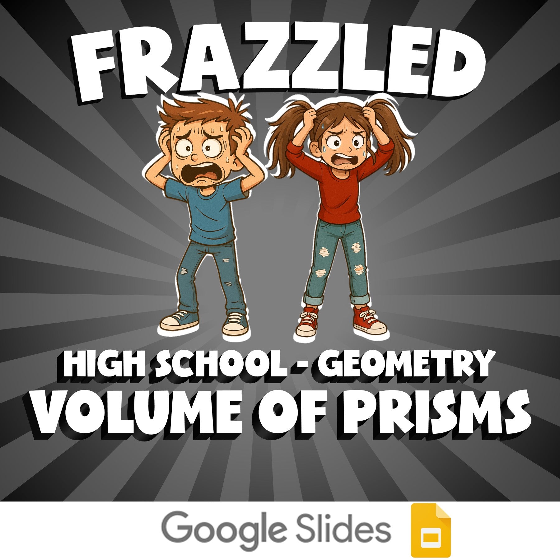 Volume of Prisms FRAZZLED Math Game - No Prep Geometry Review Activity
