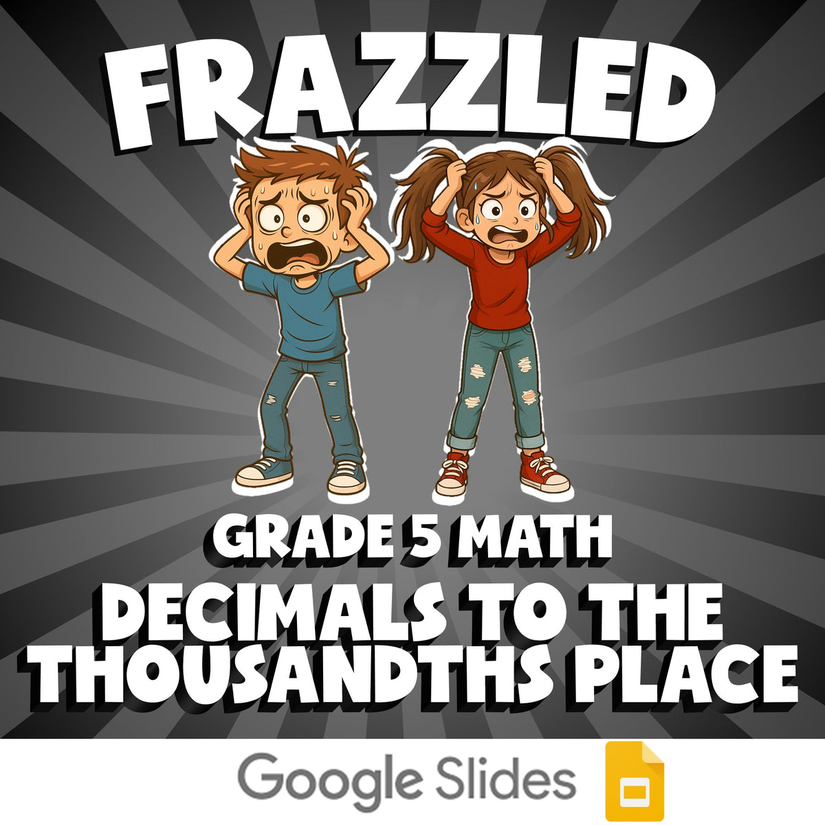 Decimals to The Thousandths Place FRAZZLED Math Game - No Prep Grade 5 Review