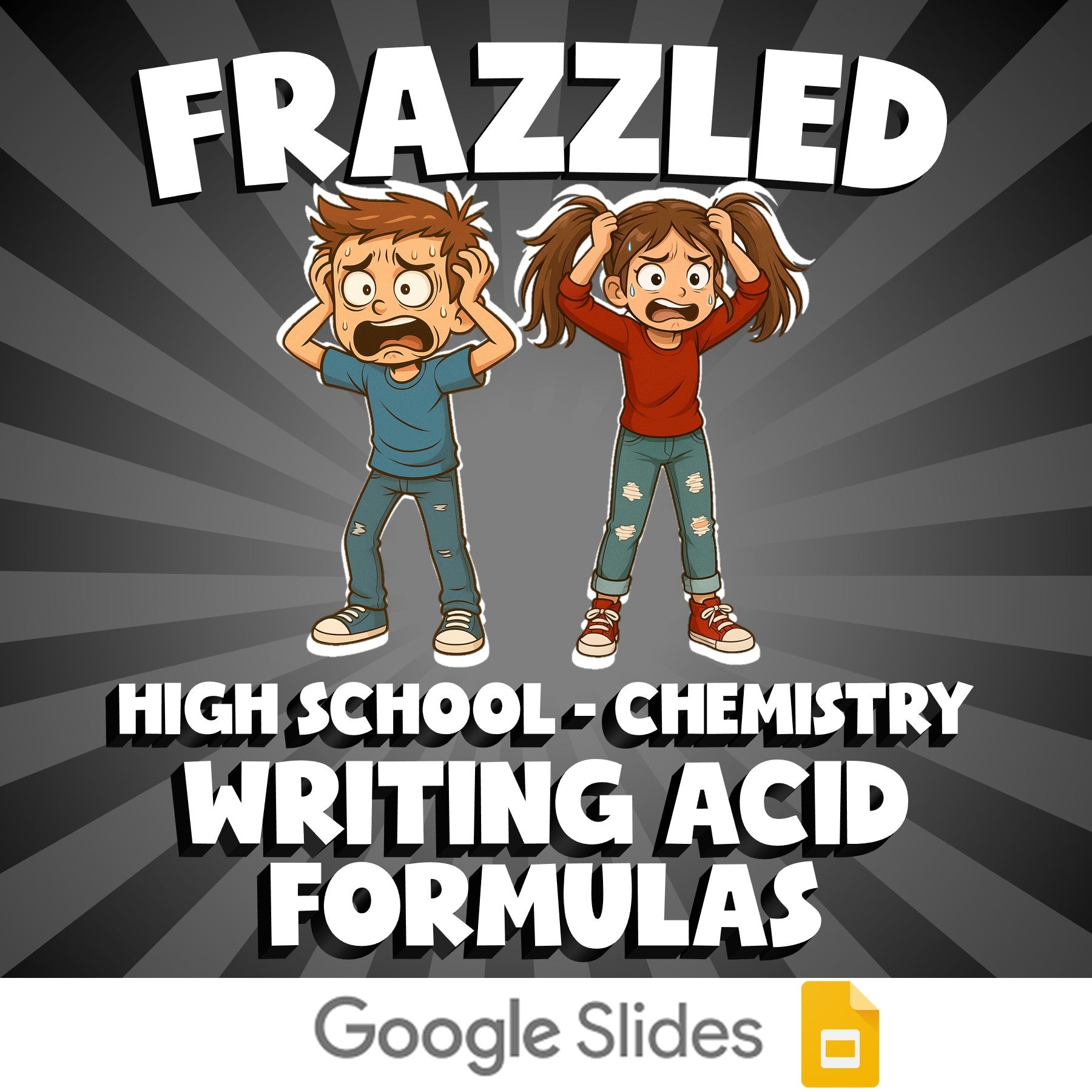 Writing Acid Formulas FRAZZLED Science Game - No Prep Chemistry Review Activity