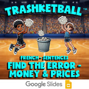 Find the Error - Money & Prices TRASHKETBALL French Game - No Prep Exercise