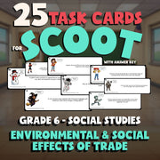 Environmental & Social Effects of Trade SCOOT TASK CARDS Socials Game - Grade 6