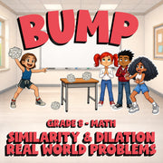 Similarity & Dilation Real World Problems BUMP Math Game - No Prep Grade 8