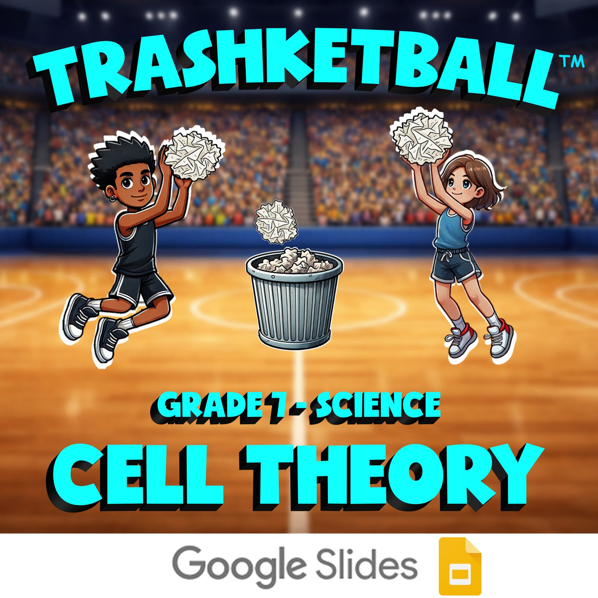 Cell Theory TRASHKETBALL Science Game - No Prep Grade 7 Review Activity