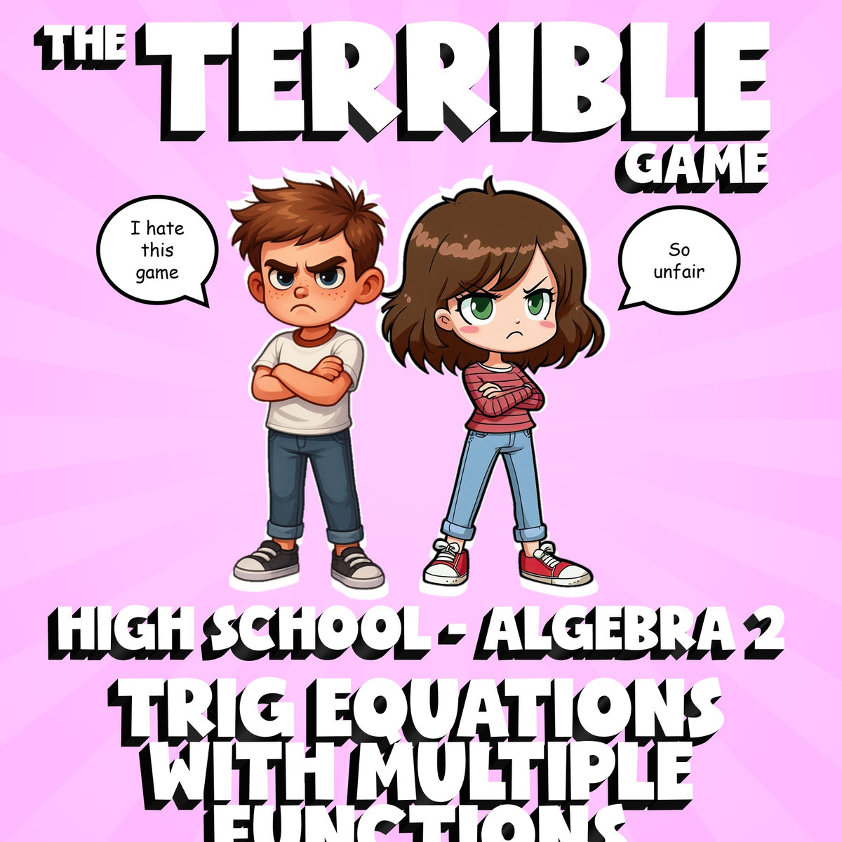 Trig Equations with Multiple Functions THE TERRIBLE GAME - No Prep Algebra 2