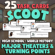 Major Theaters & Turning Points SCOOT TASK CARDS Game - No Prep World History