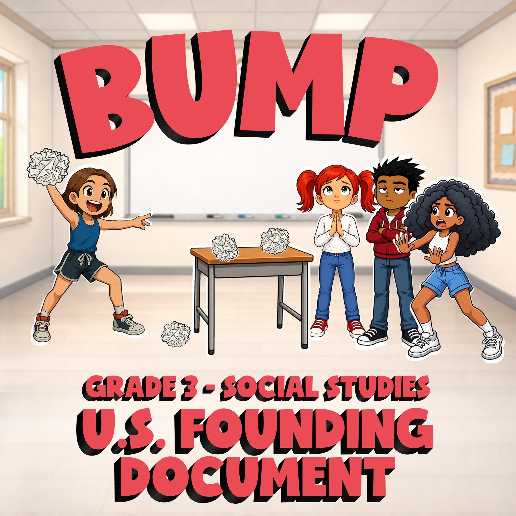 U.S. Founding Document BUMP Socials Game - No Prep Grade 3 Review Activity