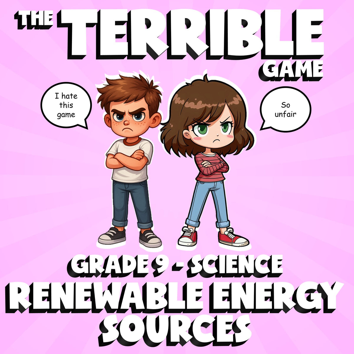 Renewable Energy Sources THE TERRIBLE GAME - No Prep Grade 9 Science Review