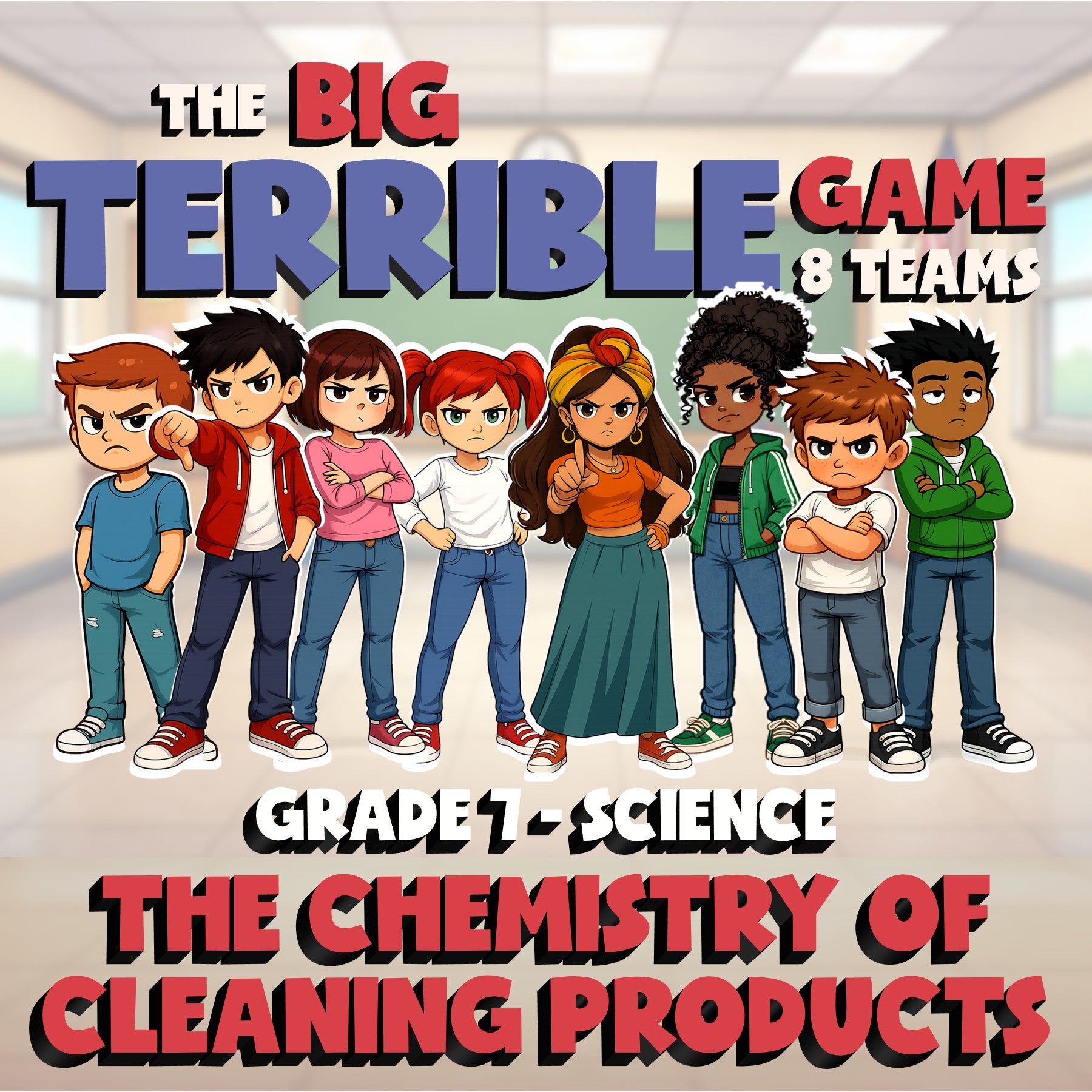 The Chemistry of Cleaning Products BIG TERRIBLE GAME - Grade 7 Science Review