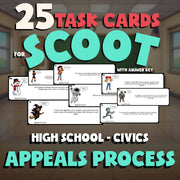 Appeals Process SCOOT TASK CARDS Civics Game - No Prep Review Activity