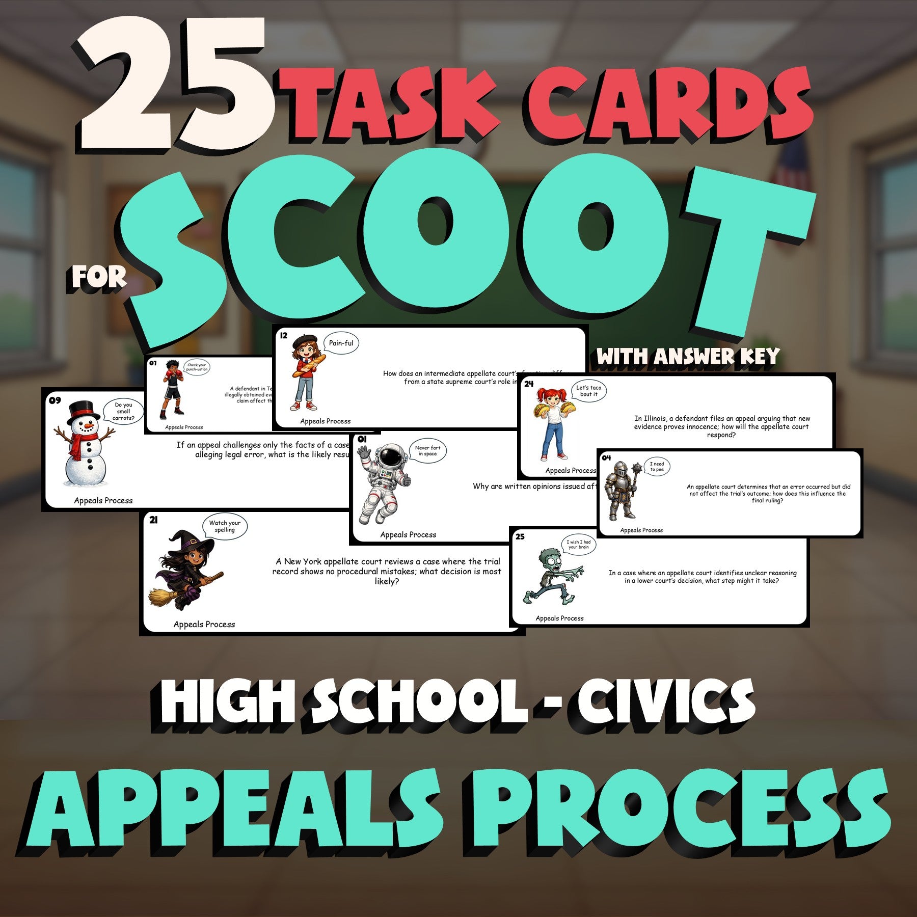 Appeals Process SCOOT TASK CARDS Civics Game - No Prep Review Activity