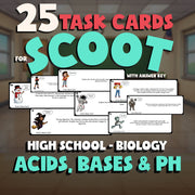Acids, Bases & pH SCOOT TASK CARDS Science Game - No Prep Biology Review