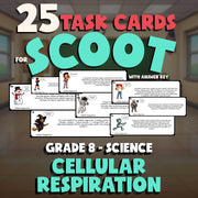 Cellular Respiration SCOOT TASK CARDS Science Game - No Prep Grade 8 Review