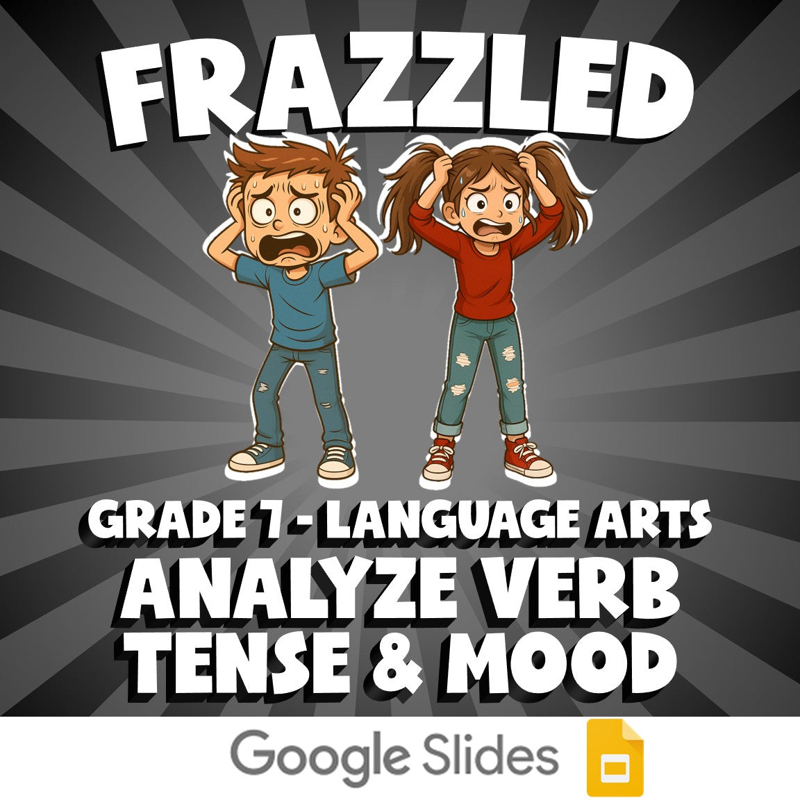 Analyze Verb Tense & Mood FRAZZLED ELA Game - No Prep Grade 7 Review Activity