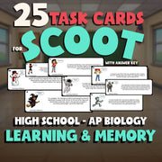Learning & Memory SCOOT TASK CARDS Science Game - No Prep AP Biology Review
