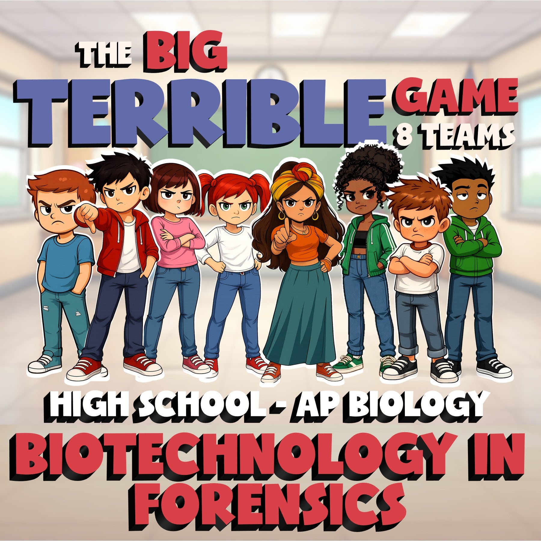 Biotechnology in Forensics BIG TERRIBLE GAME - No Prep AP Biology Science Review
