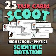 Scientific Notation SCOOT TASK CARDS Science Game - No Prep Physics Review