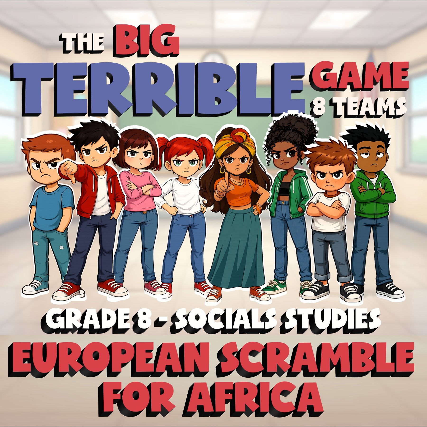 European Scramble for Africa BIG TERRIBLE GAME - No Prep Grade 8 Socials Review