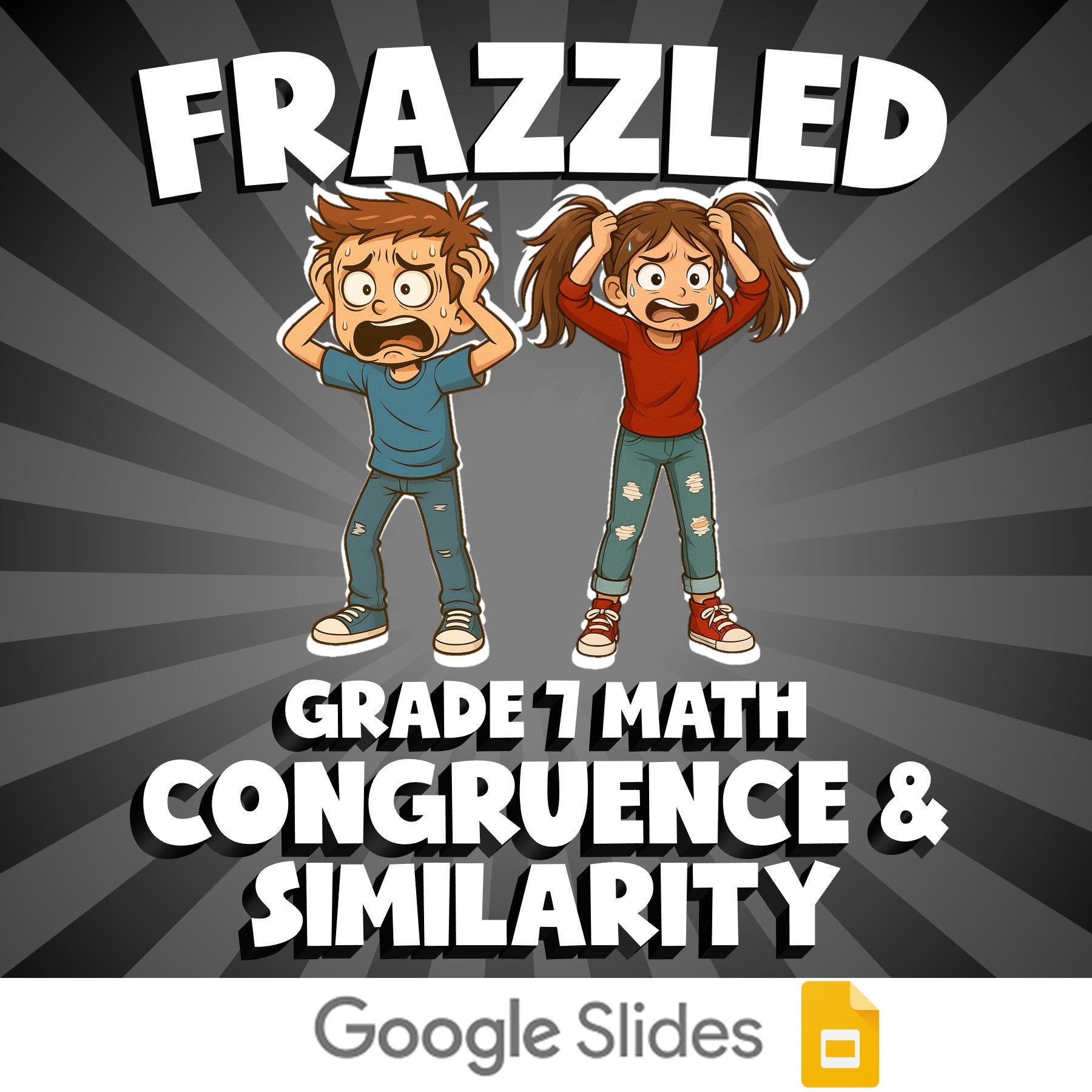 Congruence & Similarity FRAZZLED Math Game - No Prep Grade 7 Review Activity