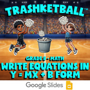Write Equations in y = mx + b Form TRASHKETBALL Math Game - No Prep  Review