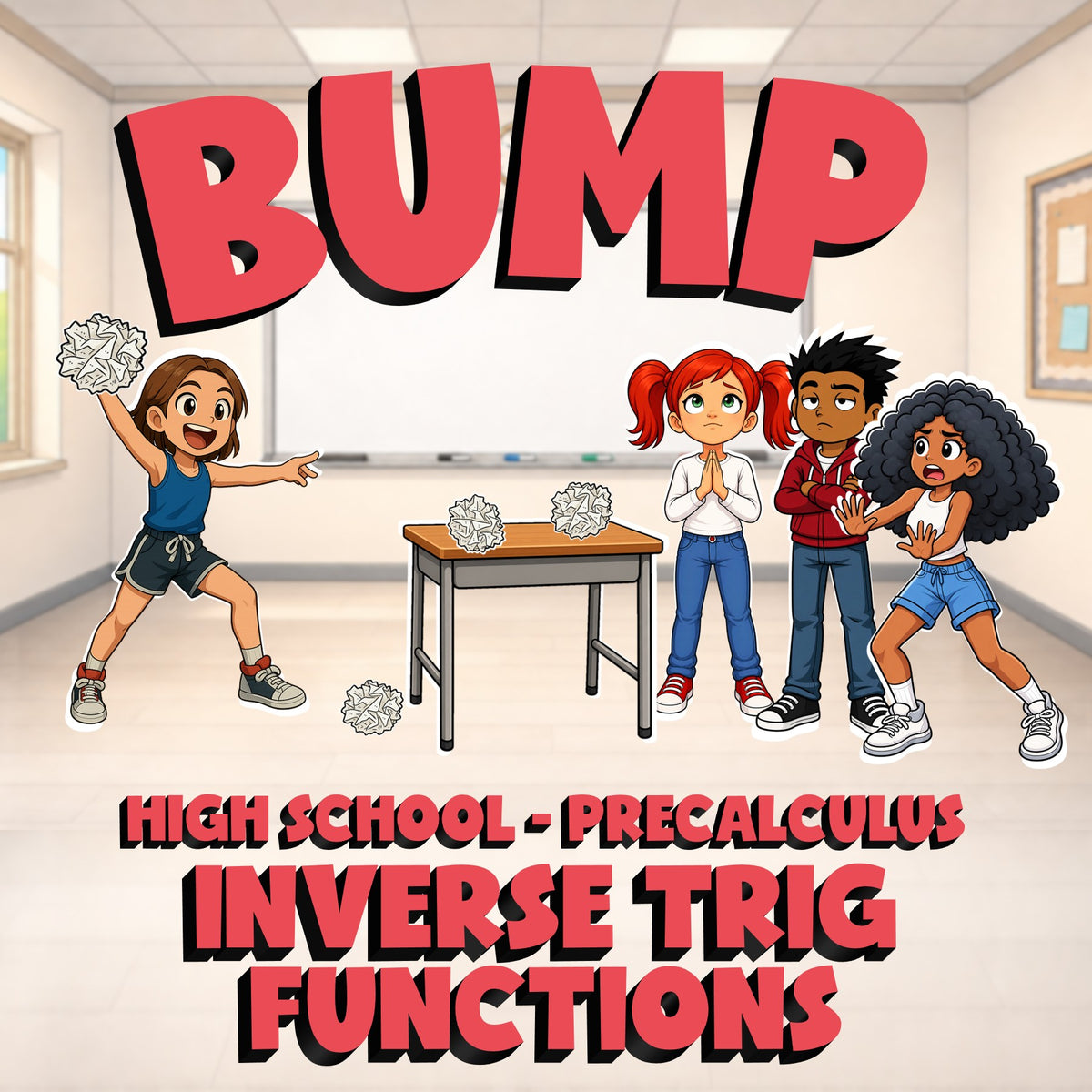 Inverse Trig Functions BUMP Math Game - No Prep PreCalculus Review Activity