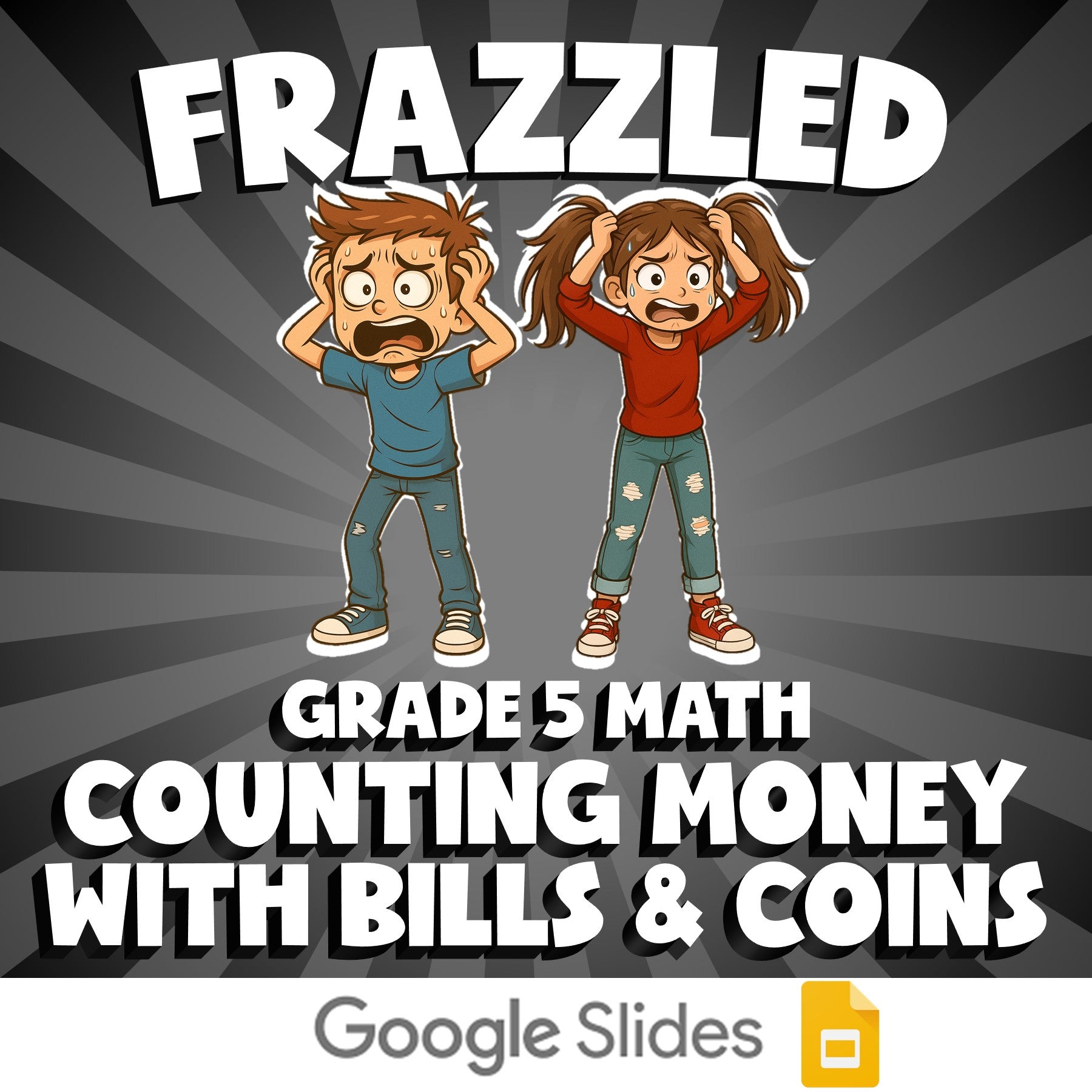 Counting Money with Bills & Coins FRAZZLED Math Game - No Prep Grade 5 Review