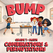 Combinations & Permutations BUMP Math Game - No Prep Grade 7 Review Activity
