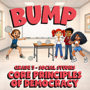 Core Principles of Democracy BUMP Socials Game - No Prep Grade 5 Review Activity