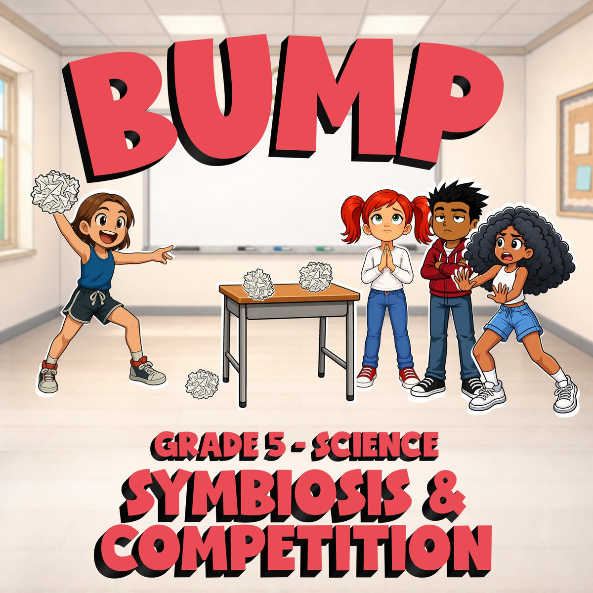 Symbiosis & Competition BUMP Science Game - No Prep Grade 5 Review Activity