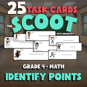 Identify Points SCOOT TASK CARDS Math Game - No Prep Grade 4 Review Activity