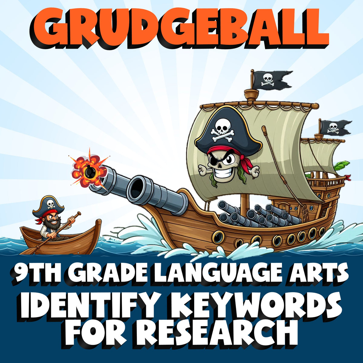 Identify Keywords for Research GRUDGEBALL ELA Game - No Prep Grade 9 Review