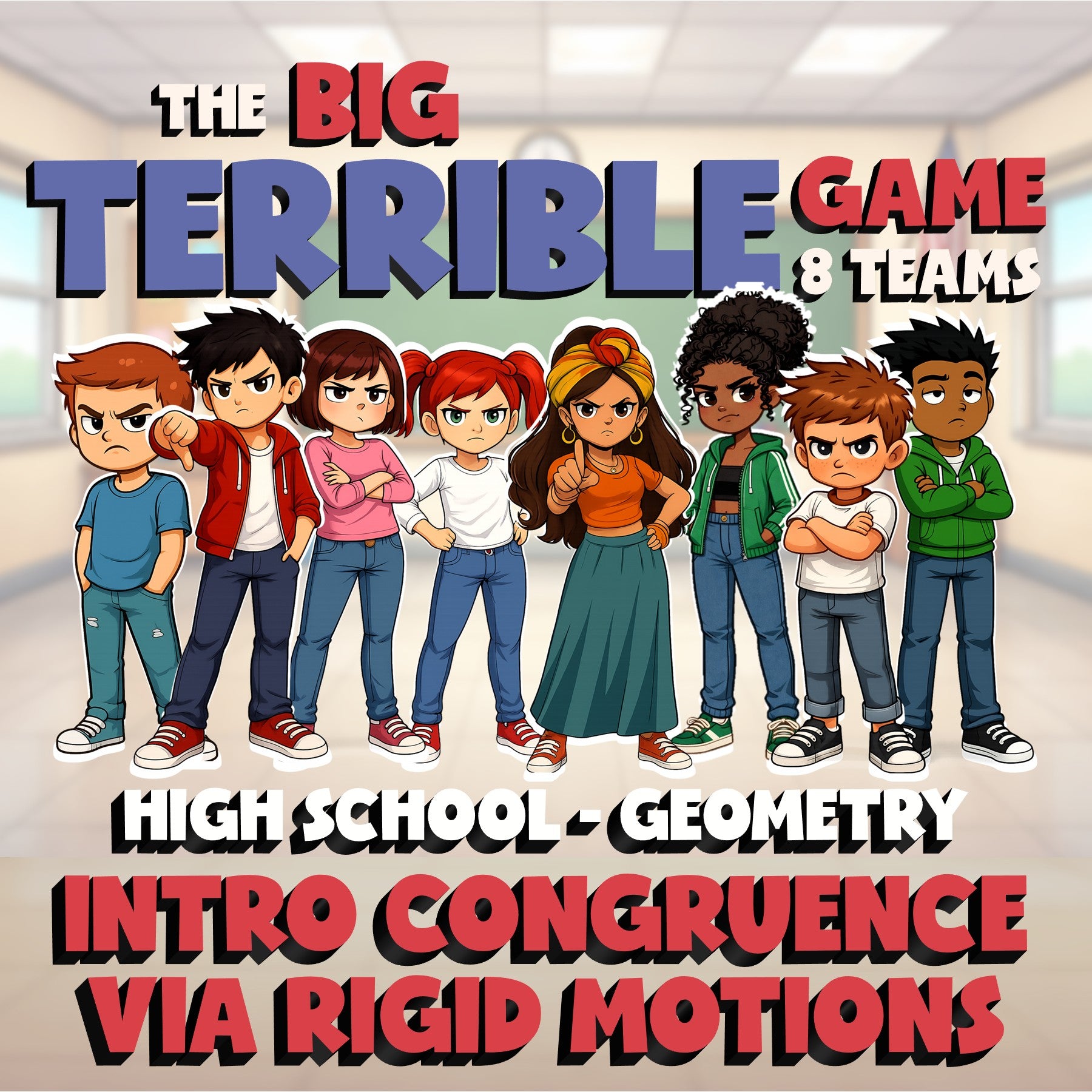 Intro Congruence via Rigid Motions BIG TERRIBLE GAME - Geometry Math Review