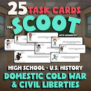 Domestic Cold War & Civil Liberties SCOOT TASK CARDS U.S. History Game - No Prep