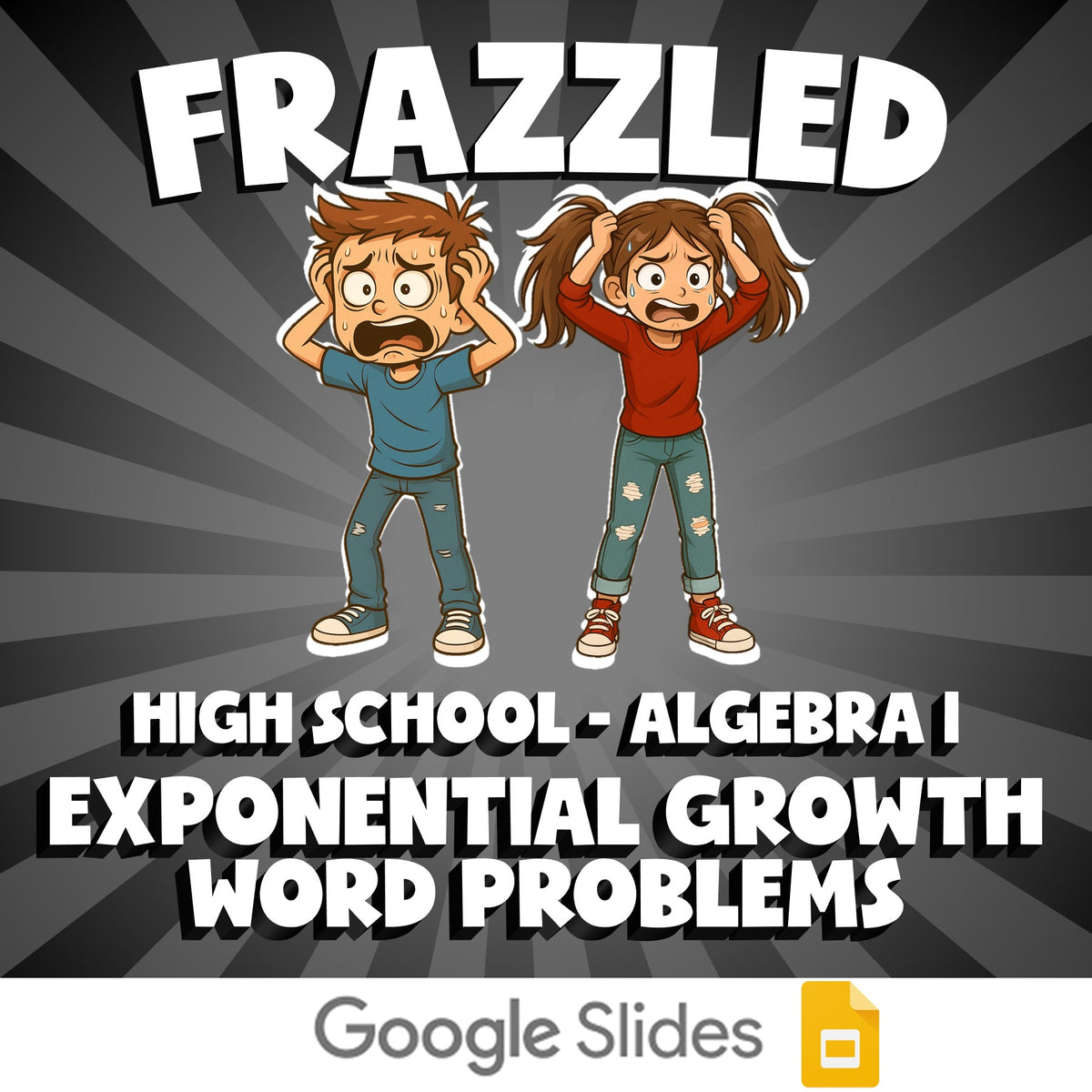Exponential Growth Word Problems FRAZZLED Math Game - No Prep Algebra 1 Review