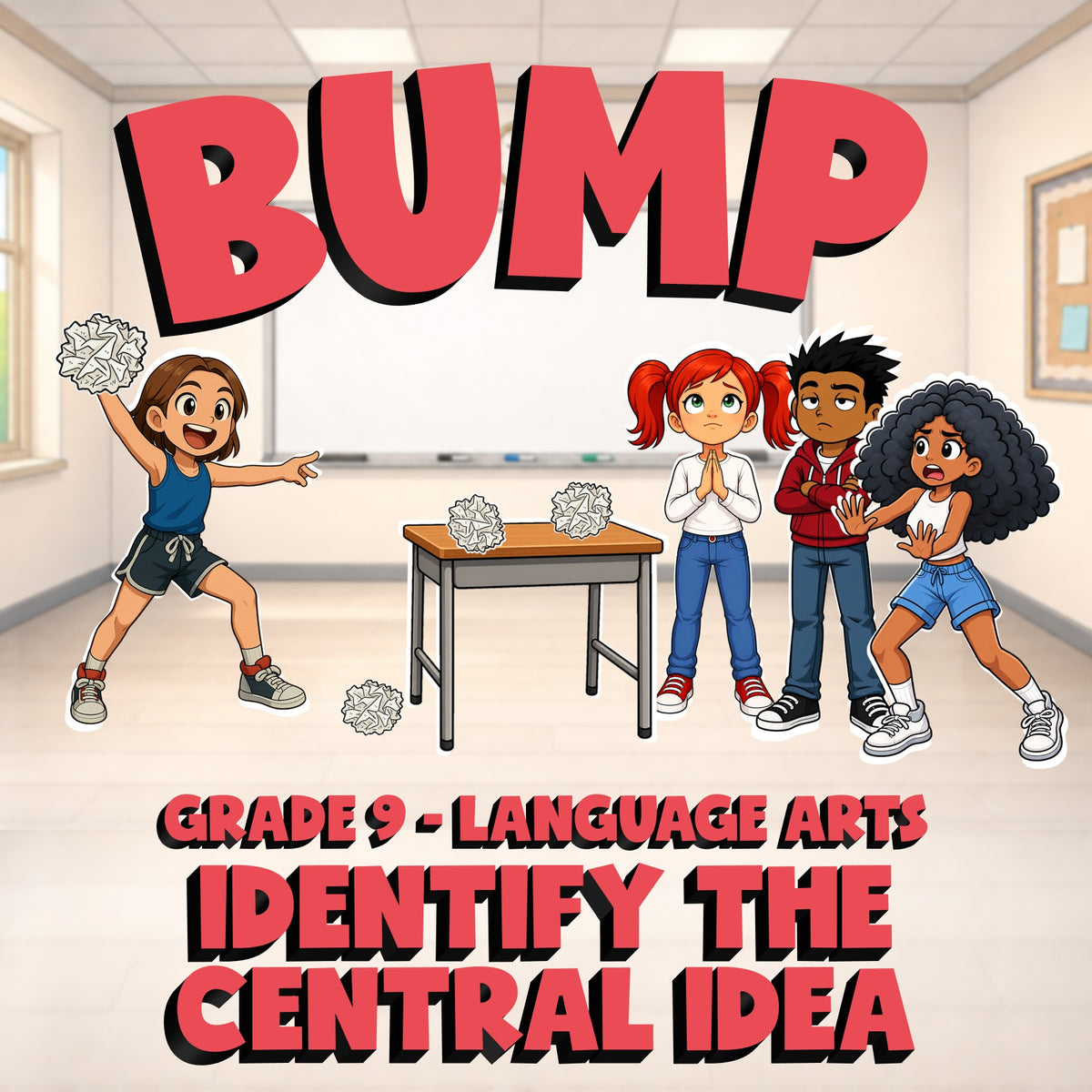 Identify the Central Idea BUMP ELA Game - No Prep Grade 9 Review Activity
