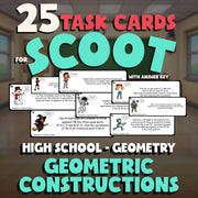 Geometric Constructions SCOOT TASK CARDS Math Game - No Prep Geometry Review