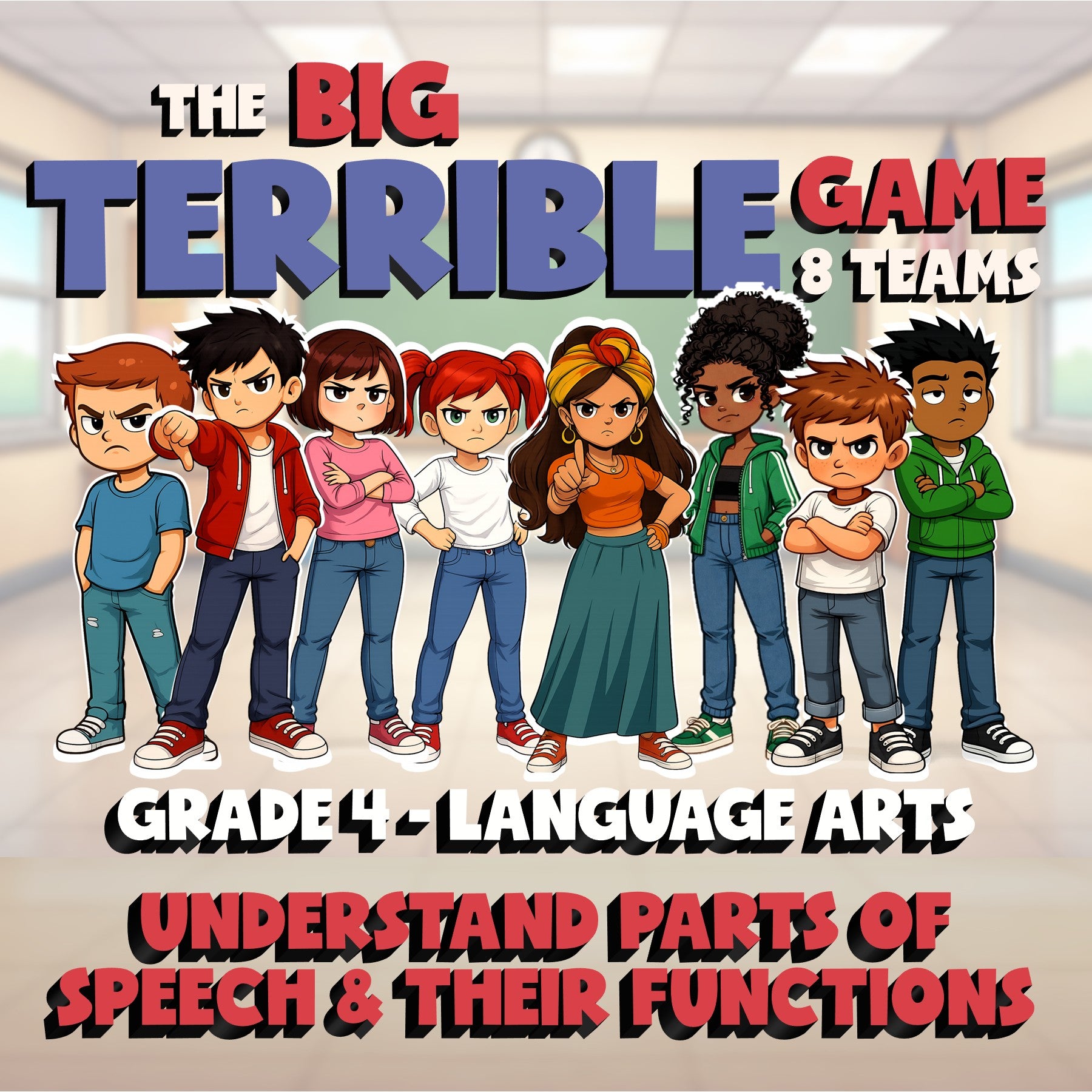 Understand Parts of Speech & Their Functions BIG TERRIBLE GAME - Grade 4 ELA