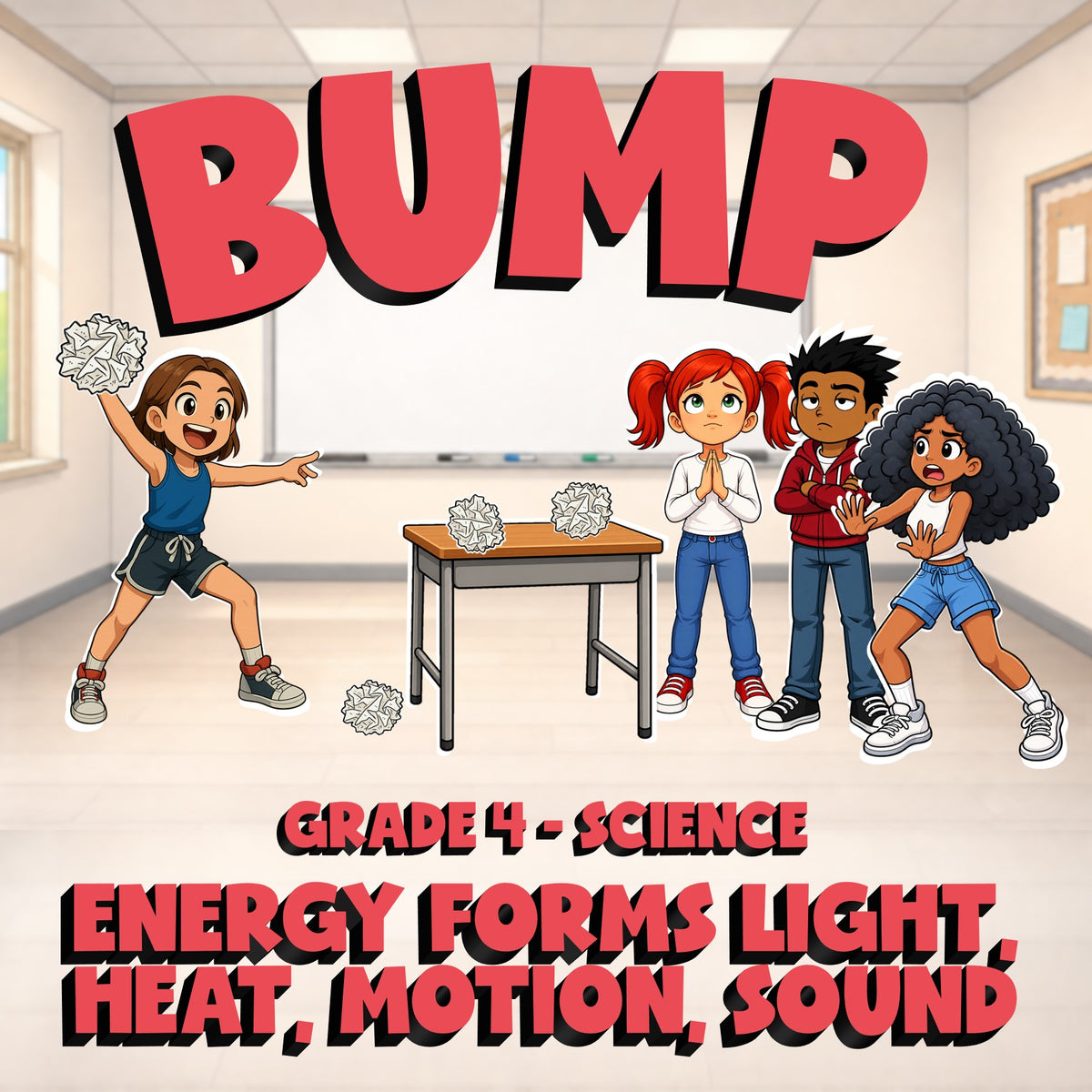 Energy Forms Light, Heat, Motion, Sound BUMP Science Game - No Prep Grade 4