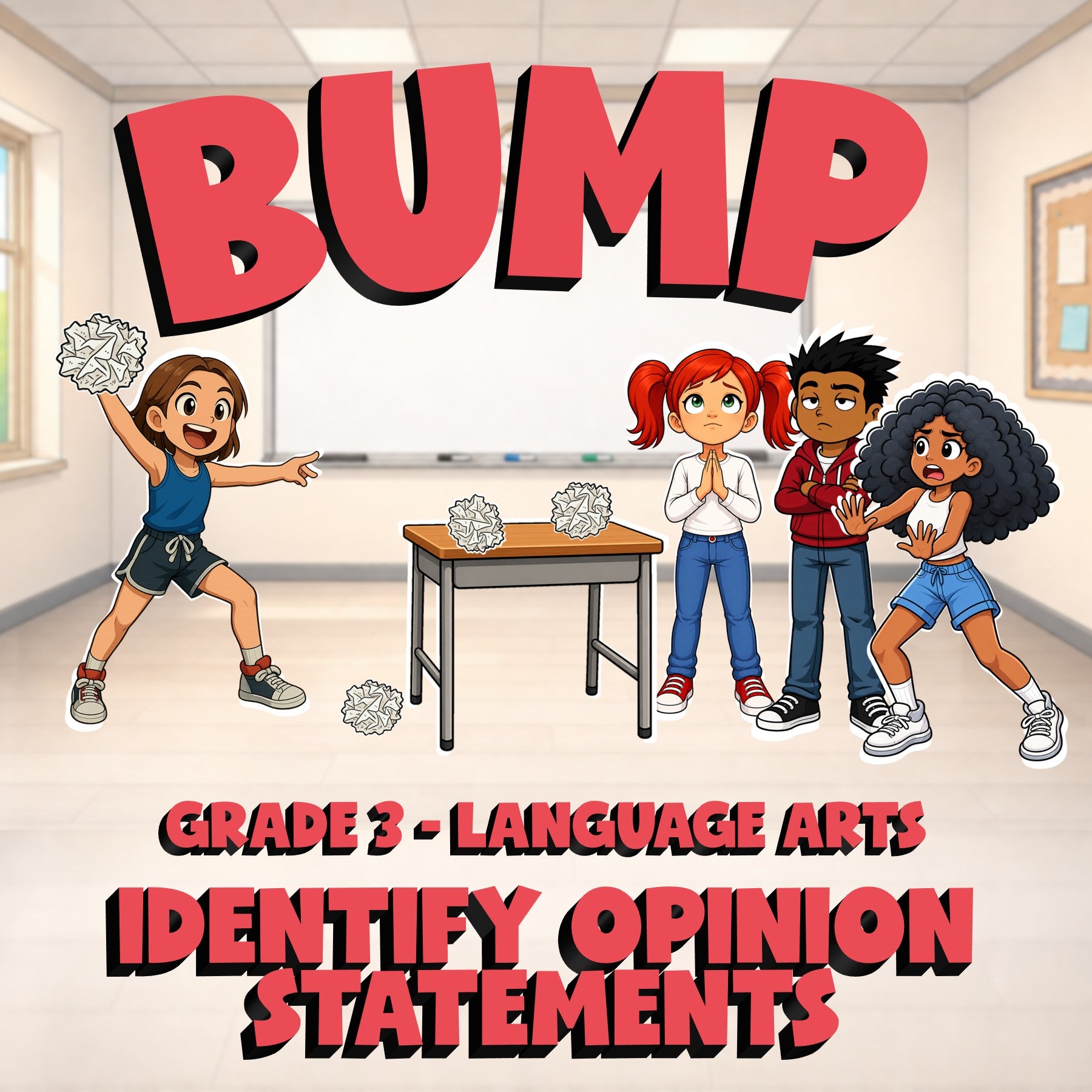 Identify Opinion Statements BUMP ELA Game - No Prep Grade 3 Review Activity