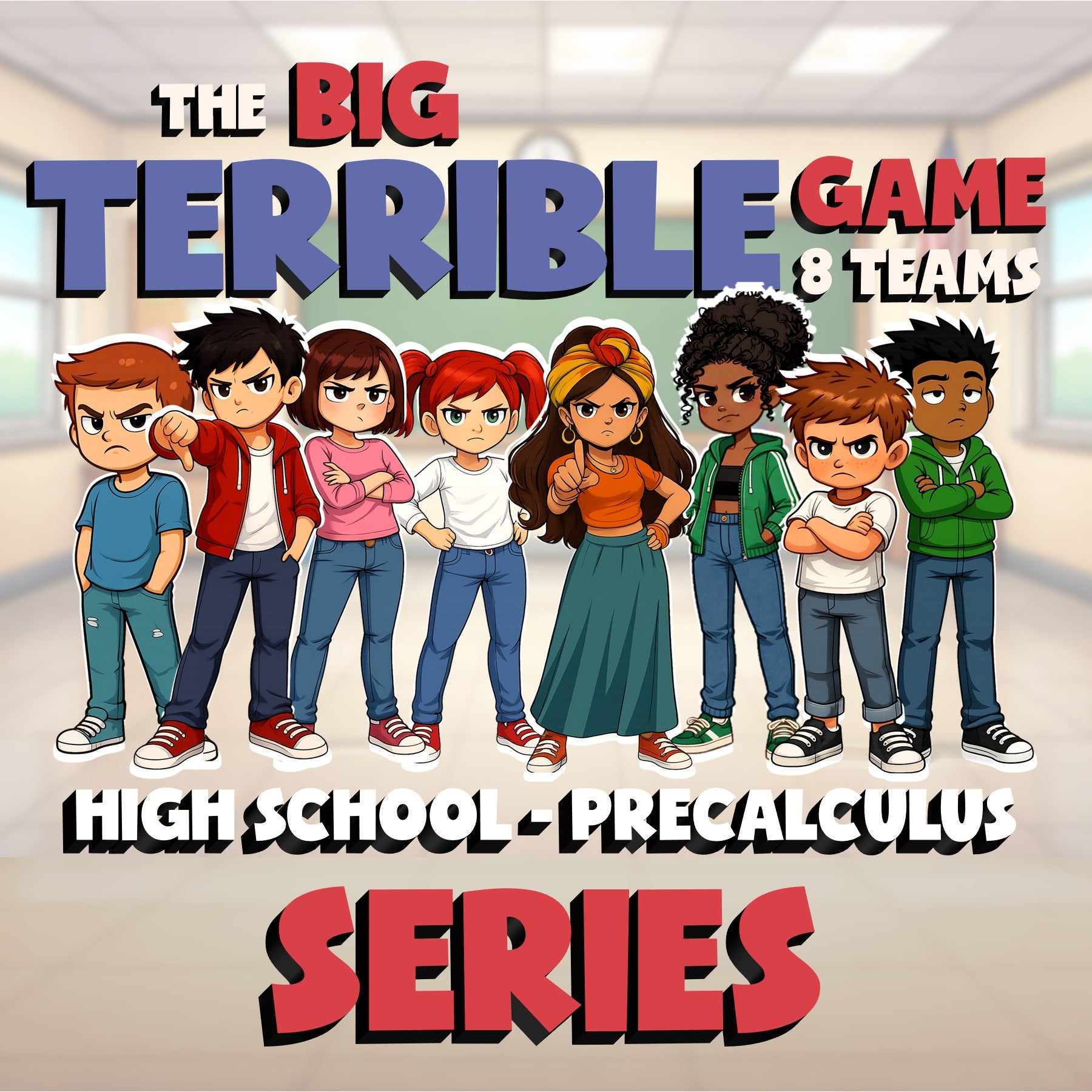 Series BIG TERRIBLE GAME - No Prep PreCalculus Math Review Activity
