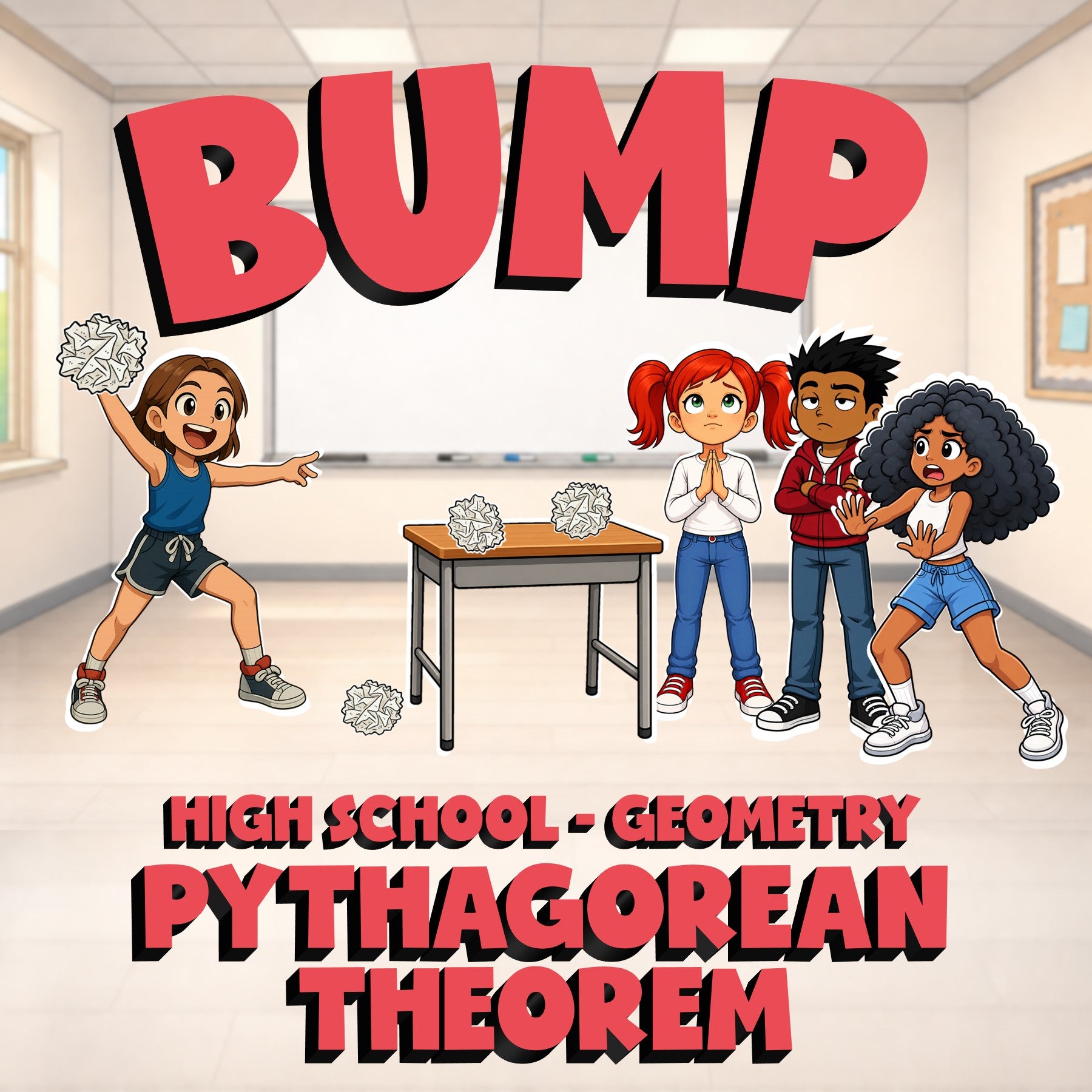 Pythagorean Theorem BUMP Math Game - No Prep Geometry Review Activity