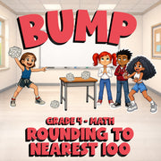 Rounding to Nearest 100 BUMP Math Game - No Prep Grade 4 Review Activity