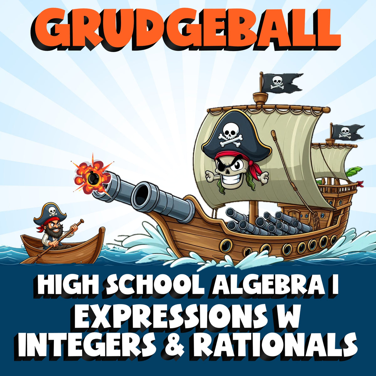 Expressions w Integers & Rationals GRUDGEBALL Math Game - No Prep Algebra 1