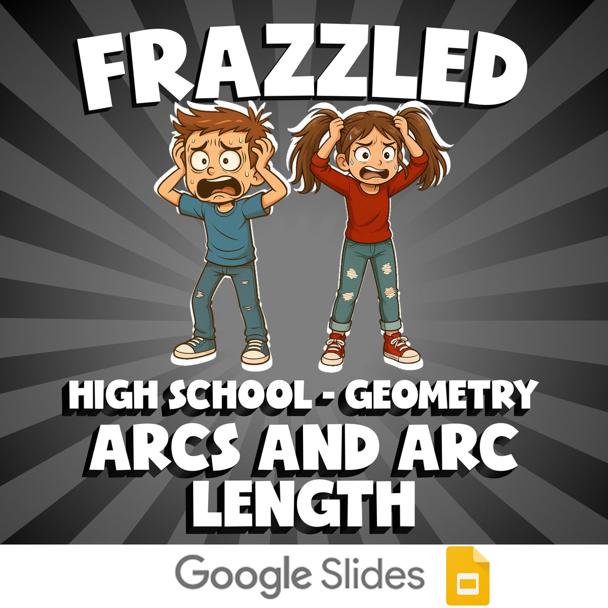 Arcs and Arc Length FRAZZLED Math Game - No Prep Geometry Review Activity