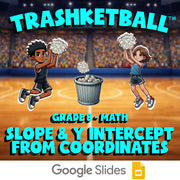 Slope & Y Intercept from Coordinates TRASHKETBALL Math Game - No Prep Grade 8